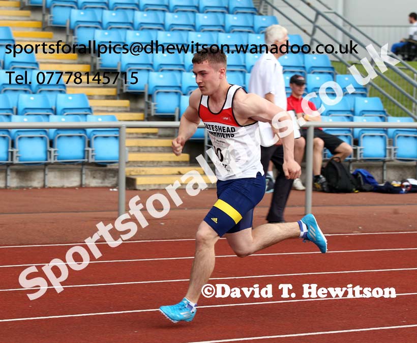 George Wilson (Gateshead) 3rd in the under-20s 400 metres, Northern Senior and Under-20 Champs., Sport City, Manchester. Photo: David T. Hewitson/Sports for All Pics